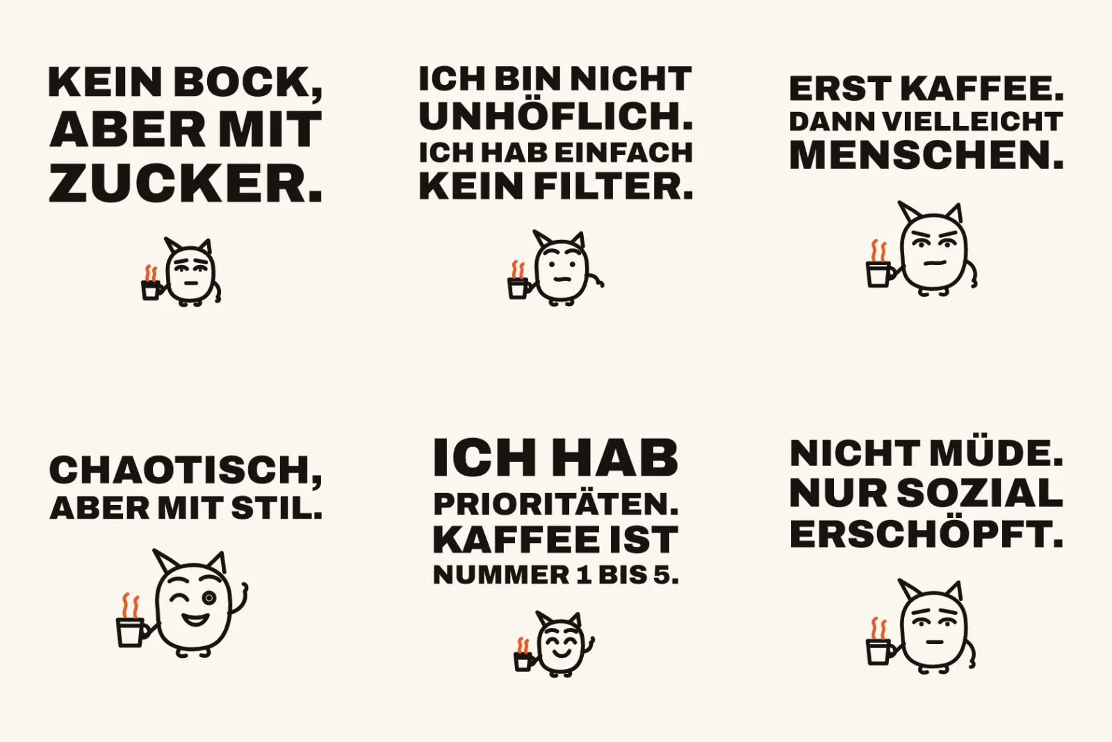 frechmut — Tassen mit eigenem Maskottchen